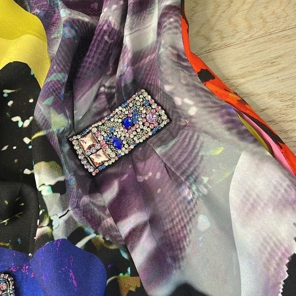 Zara Jewel Puffy Sleeve Limited Mini Dress Retro Y2K 80's 90's Barbiecore Rare* - Picture 8 of 13